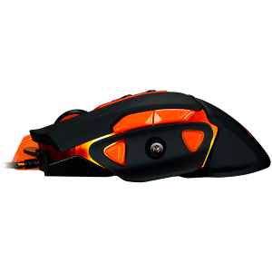 CANYON Optical gaming mouse, adjustable DPI setting 800/1000/1200/1600/2400/3200/4800/6400, LED backlight, movable weight slot and retractable top cover for comfortable usage