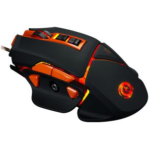 CANYON Optical gaming mouse, adjustable DPI setting 800/1000/1200/1600/2400/3200/4800/6400, LED backlight, movable weight slot and retractable top cover for comfortable usage