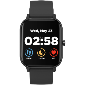 CANYON Wildberry SW-74, Smart watch, 1.3inches TFT full touch screen, Zinc+plastic body, IP67 waterproof, multi-sport mode, compatibility with iOS and android, black body with black silicon belt, Host: 43*37*9mm, Strap: 230x20mm, 45g