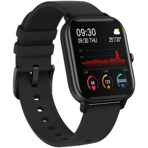 CANYON Wildberry SW-74, Smart watch, 1.3inches TFT full touch screen, Zinc+plastic body, IP67 waterproof, multi-sport mode, compatibility with iOS and android, black body with black silicon belt, Host: 43*37*9mm, Strap: 230x20mm, 45g