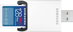 Memory card Samsung PRO Plus SD Card (2023), 128GB, USB reader, White