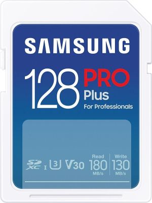 Memory card Samsung PRO Plus SD Card (2023), 128GB, USB reader, White