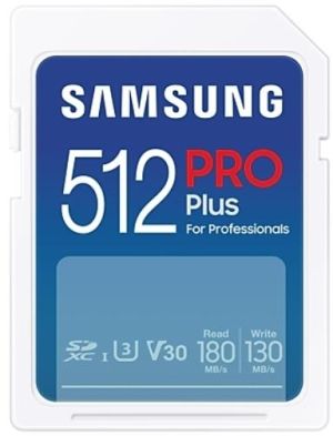 Memory card Samsung PRO Plus SD Card (2023), 512GB, USB reader, White