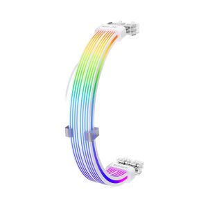 1stPlayer Extension Modding Cable PCIe 6+2PIN Addressable RGB White - NC2-8P-WH
