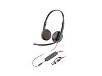 HP Poly Blackwire 3225 Stereo USB-C Headset +3.5mm Plug +USB-C/A Adapter Bulk