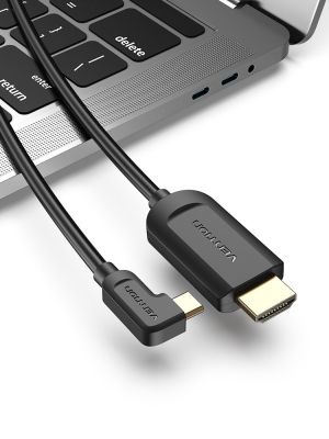 Vention Кабел Type-C to HDMI Cable Right Angle 1.5M Black - CGVBG