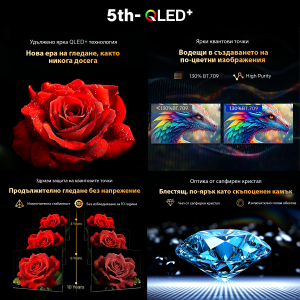 METZ Телевизор 55" UHD QLED SMART TV, 120Hz,4K, Google TV, Frameless, 139.0см