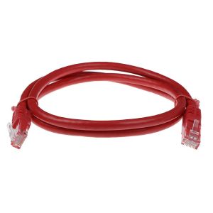 Red 5 meter U/UTP CAT6 patch cable with RJ45 connectors