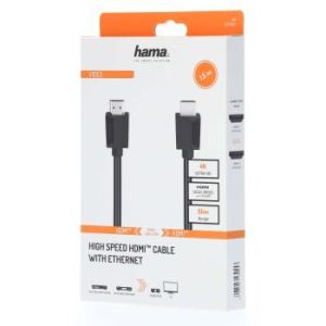 Hama High-Speed HDMI™ Cable, 4K, Plug - Plug, Ethernet, 1.5 m