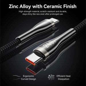 Vention Cable - USB2.0 Type-C to Type-C - 5A Fast Charging, 240W, PD3.1, 1.2m -  CTYBAV