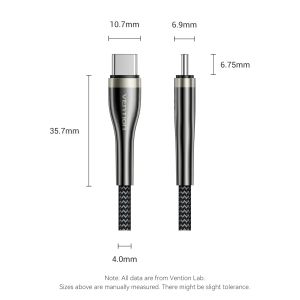 Vention Cable - USB2.0 Type-C to Type-C - 5A Fast Charging, 240W, PD3.1, 1.2m -  CTYBAV