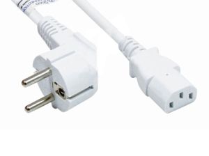 Computer/printer power cable 220V IEC 60320 C13 1.8m White, Reinforced