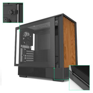 Zalman Case mATX - P10 NAMU BLACK - Wood, USB-C