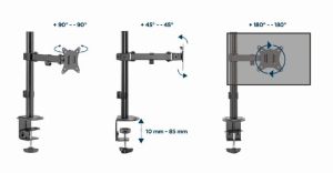 Gembird Стойка за монитор Monitor Mount - MA-D1-03 - 1 Monitor