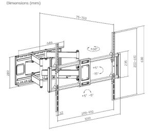 Gembird TV Mount - WM-120ST-01 - Adjustable, 60"-120", 120 kg