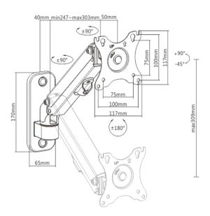 Gembird WALL Mount Monitor - MA-WA1-01