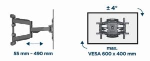 Gembird стенна стойка за телевизор TV Mount - WM-75ST-02 - 32"-75", 45.5 kg