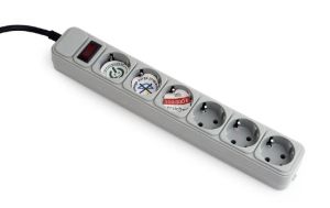 Gembird протектор Surge Protector - SPG6-B-6C - 6 x Schuko, 1.8 m, IP20