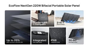 Ecoflow NextGen 220W Bifacial Portable Solar Panel