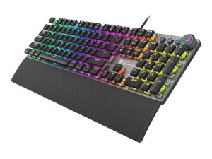 Tastatură Genesis Tastatură mecanică pentru jocuri Thor 401 RGB Iluminare din spate Comutator maro Software de aspect SUA