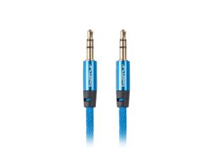 Cablu Lanberg mini jack 3.5mm M/M Cablu 3 pini 1m, albastru premium