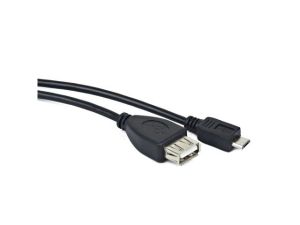 Adaptor Lanberg USB micro-b (m) -> USB-A (f) 2.0, cablu 0,15 m otg, negru (pachet de 50)