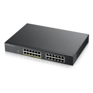 Switch ZyXEL GS1900-24, 24 porturi GbE L2, 12 porturi PoE Smart Switch, montare în rack, 130 W