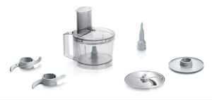 Robot de bucătărie Bosch MCM3100W, Mașină de bucătărie, MultiTalent 3, 800 W, BPA, bol plastic 2,3 l, Disc din oțel inoxidabil cu două fețe pentru tăiere și mărunțire, Atașament pentru aluat, alb