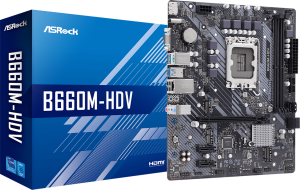 Placa de baza ASRock B660M-HDV, LGA1700, DDR4, mATX