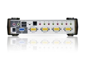 Comutator KVMP, ATEN CS1734A, 4 porturi, PS/2-USB, VGA/Audio
