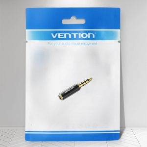 Adaptor Vention Adaptor audio 3,5 mm M / 2,5 mm F metal negru - BFBB0