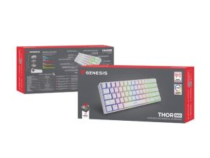 Tastatură Genesis Tastatură mecanică pentru jocuri Thor 660 Wireless RGB Iluminare de fundal Gateron Roșu Alb