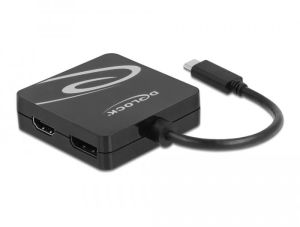Adaptor 4 în 1 Delock 63129 USB-C tată - VGA / DVI / DP / HDMI mamă, negru