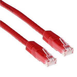 Cablu patch de rețea ACT U/UTP, CAT 6, RJ-45 - RJ-45, 0,5 m, fire de cupru, roșu, ambalare în vrac