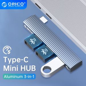 Hub Orico USB3.0/2.0 HUB 3 porturi TIP C, Aluminiu - AH-W13-GY
