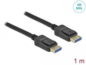 Cablu Delock DisplayPort 2.0 tată - DisplayPort tată, 1,0 m, 10K, 54 Gb/s, negru