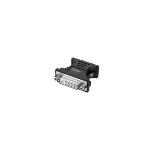 Adaptor HAMA, VGA mascul - DVI mamă, Full-HD 1080p, Negru