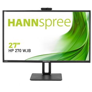 Monitor HANNSPREE HP248WJB, 27 inchi, lat, Full HD, cameră încorporată 5 mpix, D-Sub, HDMI, DP, negru