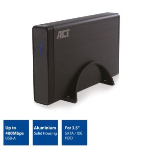 Sertar pentru hard disk ACT AC1410, 3.5", SATA / IDE, USB 2.0, Negru