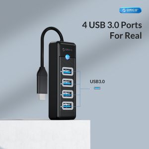 Orico HUB USB3.1 Type-C 4 port - 4 x USB3.0 Black - PW4U-C3-015-BK
