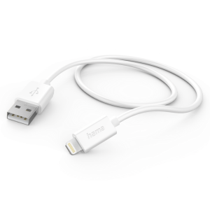 Cablu HAMA, Încărcare/Sincronizare USB, Lightning, Apple iPhone, 1,0 m, Alb