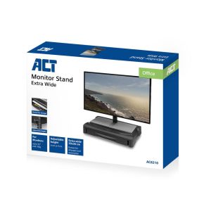 Suport pentru monitor ACT AC8210, Pentru birou, cu sertar, pana la 10 kg, Negru
