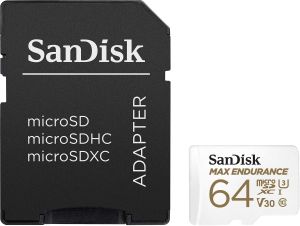 Card de memorie SANDISK MAX Endurance, micro SDXC UHS-I, U3, 64GB, Clasa 10, Adaptor SD