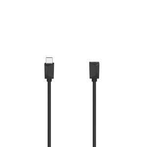 Cablu prelungitor HAMA cu funcții complete, USB-C mamă - USB-C tată, 0,5 m, USB 3.2 Gen1, negru