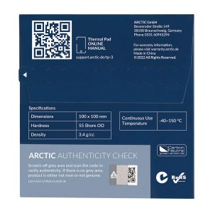 Placă termică Arctic TP-3 100x100mm, 0,5mm - ACTPD00052A