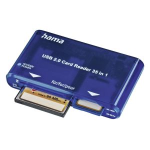 Cititor de carduri HAMA 35 in 1, USB 2.0, Albastru