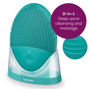 Facial device Beurer FC 52 Laguna silicone facial brush, 2-in-1 function - deep-pore cleansing & gently massage, Vibration technology, 15 intensities, Water-resistant, USB-C charging cable