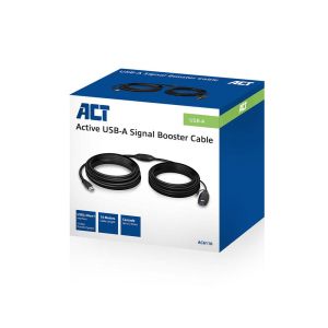 Cablu ACT AC6110, USB-A mascul - femela, 10 m, 5 Gbps, Negru