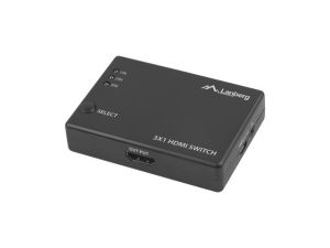 Adaptor Lanberg Video Switch 3x HDMI + port Micro USB + Telecomandă, negru
