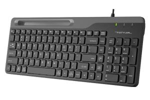 Tastatură cu fir A4tech Fstyler FK25, suport pentru telefon, chirilizat, negru